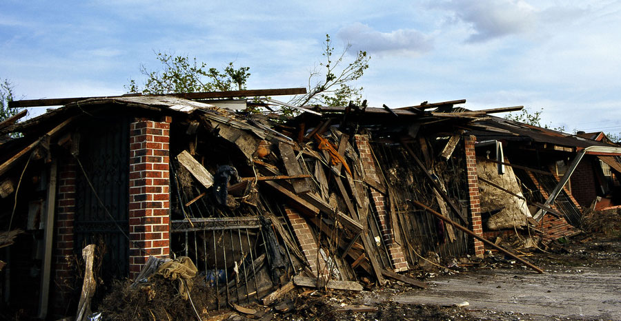 Destroyed house